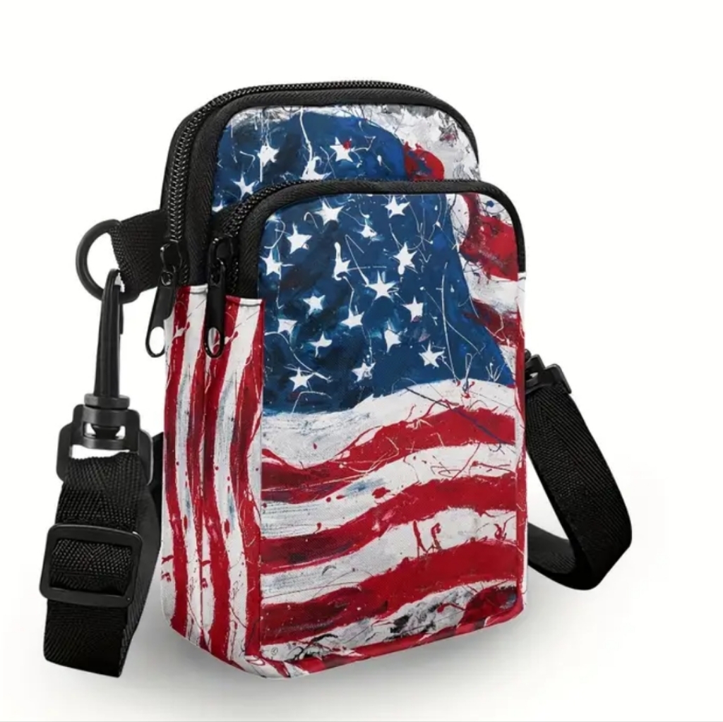 Stylish American Flag Crossbody Bag